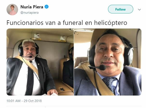 nuria piera funcionarios en helicoptero twitter