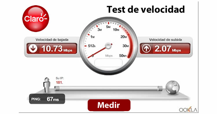 Medir velocidad de internet Claro Speedtest