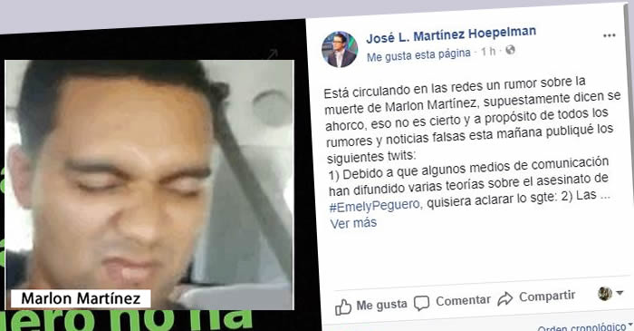 Abogado desmiente el rumor sobre el supuesto suicidio de Marlon Martínez