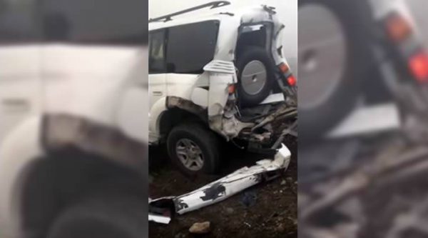 Gran humareda en autopista Duarte provoca choque múltiple