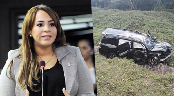 Video: Diputada Karen Ricardo sufre accidente en la autopista del Nordeste