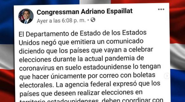 Dominicanos pueden votar presencialmente en EEUU