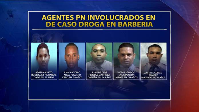 Agentes DNCD caso «poniendo droga en barbería’ son cinco miembros de la Policía