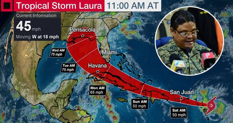 Emiten alerta verde para 13 provincias de RD ante paso tormenta tropical Laura