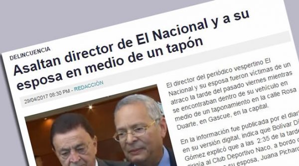 Asaltan director de El Nacional y a su esposa a plena luz del día