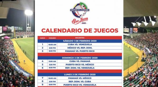 Calendario Serie del Caribe San Juan, Puerto Rico 2020