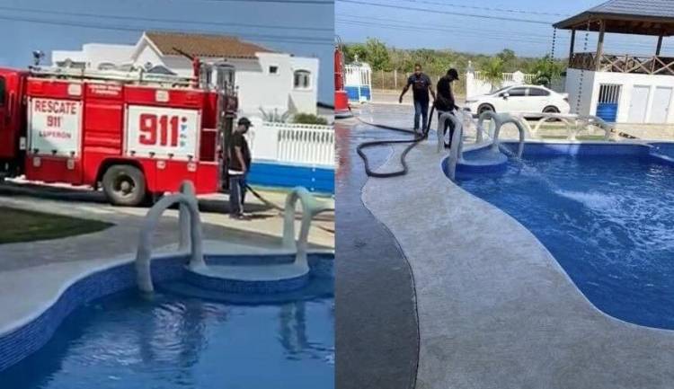 Cancelan dos bomberos de Luperón que usaron camión 911 para llenar piscina privada