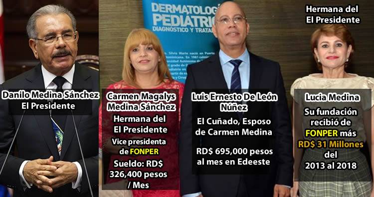Hermana del presidente Danilo Medina cobra RD$ 326 mil en el FONPER