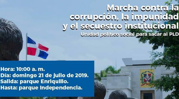 Coalición Democrática invita a marchar este domingo 21 contra la corrupción e impunidad