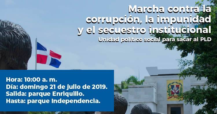 Coalición Democrática invita a marchar este domingo 21 contra la corrupción e impunidad