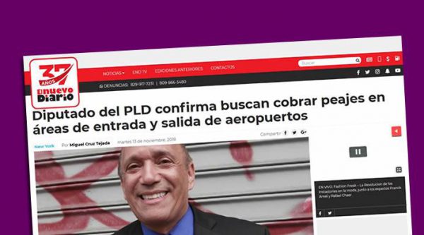 Diputado del PLD confirma buscan cobrar peajes en áreas de entrada y salida de aeropuertos