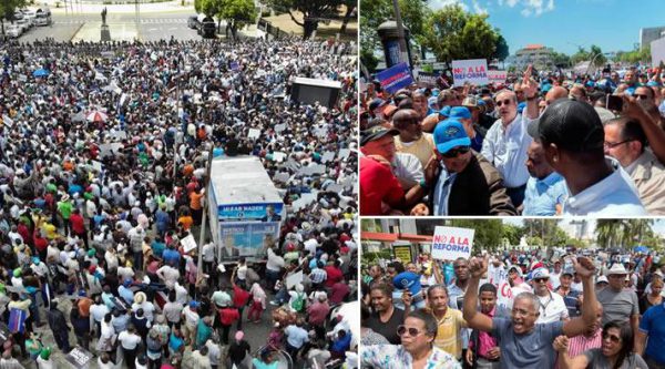 Luis Abinader concentra miles de personas frente al Congreso en rechazo a una reforma de la constitución