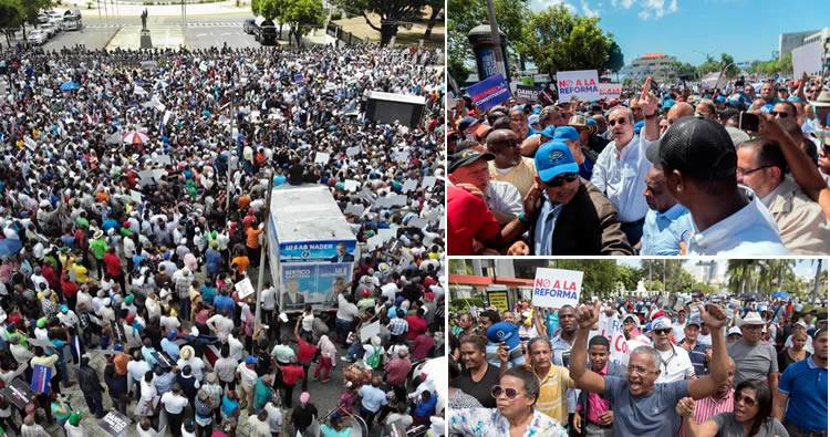 Luis Abinader concentra miles de personas frente al Congreso en rechazo a una reforma de la constitución