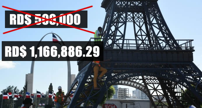 Costo real de la Torre Eiffel en la Plaza La Bandera