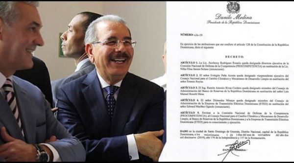 Danilo Medina emite decreto que cancela a varios leonelistas