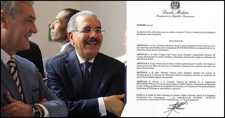 Danilo Medina emite decreto que cancela a varios leonelistas
