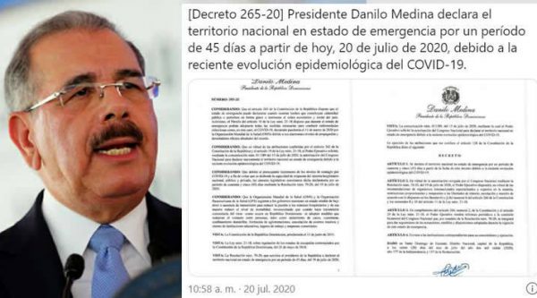 imagen danilo medina decreto 45 dias estado de emergecia