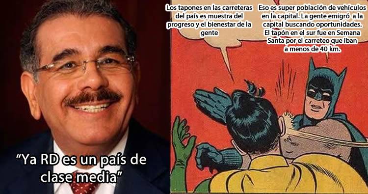 Danilo Medina dice que “Ya RD es un país de clase media por los tapones y porque la gente consume carne”