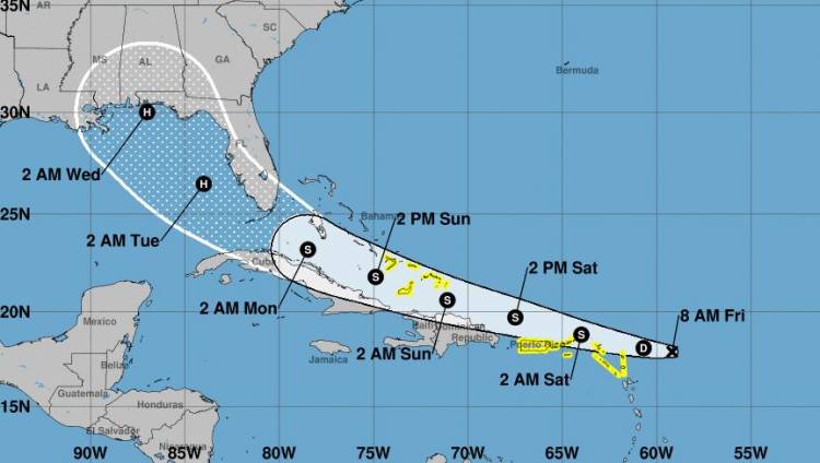 Depresión tropical tocaría suelo dominicano
