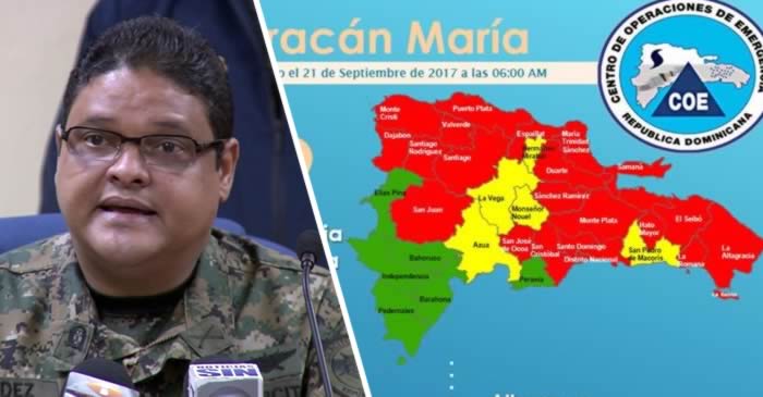 Aumenta a 21 las provincias en alerta roja por el paso del huracán María