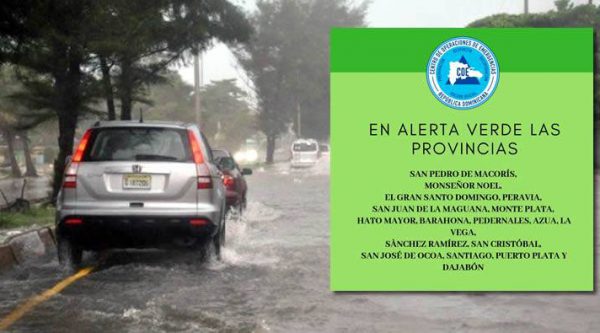 COE pone 17 provincias y el DN en alerta por las lluvias