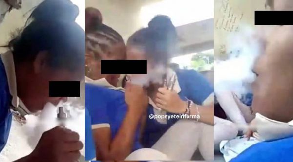 Video: Estudiantes Escuela en Los Alcarrizos fumando cigarrillos electrónicos