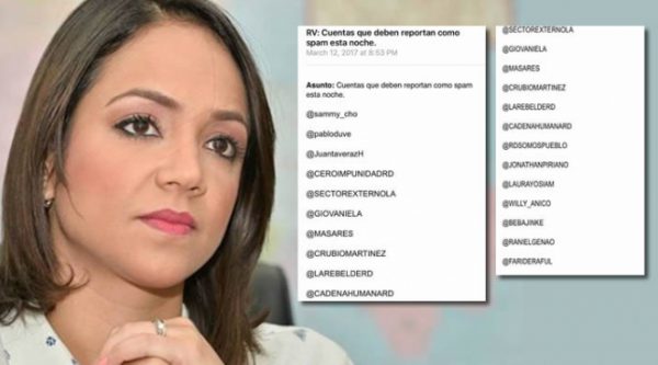 Faride Raful denuncia orden de reportar su Twitter como ‘spam’ por caso Odebrecht