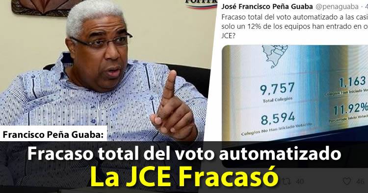 Peña Guaba denuncia fracaso total del voto automatizado