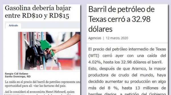 Gasolina debería bajar entre RD$10 y RD$15 según econo­mista