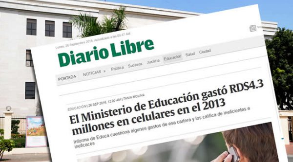 El Ministerio de Educación gastó RD$4.3 millones en celulares en el 2013