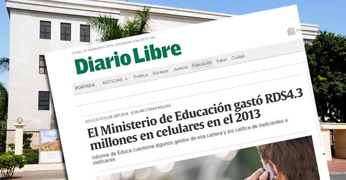El Ministerio de Educación gastó RD$4.3 millones en celulares en el 2013