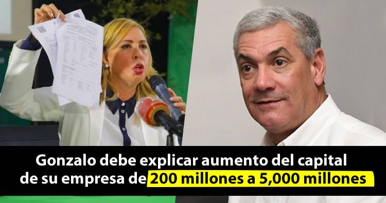 Sergia Elena emplaza a Gonzalo Castillo a explicar como capital de su empresa aumentó de 200 millones a 5,000 millones de pesos