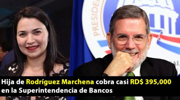 Hija de Rodríguez Marchena cobra casi RD$ 395,000 en la Superintendencia de Bancos