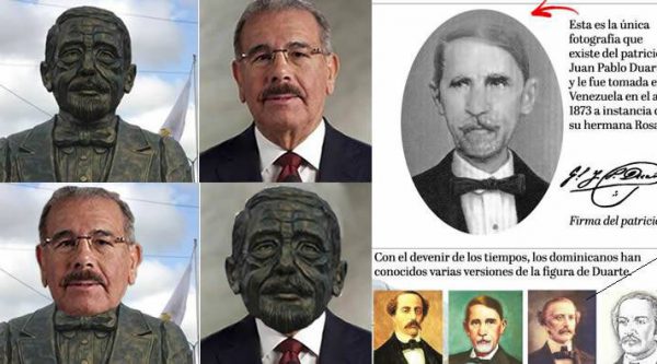 Historiador dice busto de Duarte Plaza La Bandera no se parece a Danilo Medina