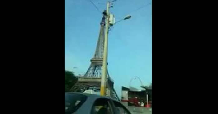 Video: Hombre intenta tirarse de la Torre Eiffel de la 27 de Febrero