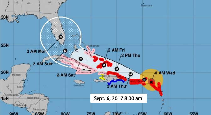 Catalogan al Huracán Irma como «extremadamente peligroso»