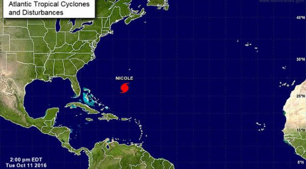 La tormenta Nicole se convierte de nuevo en huracán