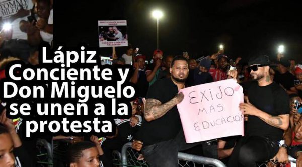 Video: Lápiz Conciente y Don Miguelo se unen a la protesta; lo reciben con aplausos y abucheos