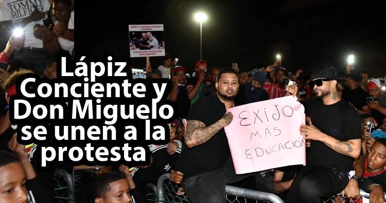 Video: Lápiz Conciente y Don Miguelo se unen a la protesta; lo reciben con aplausos y abucheos