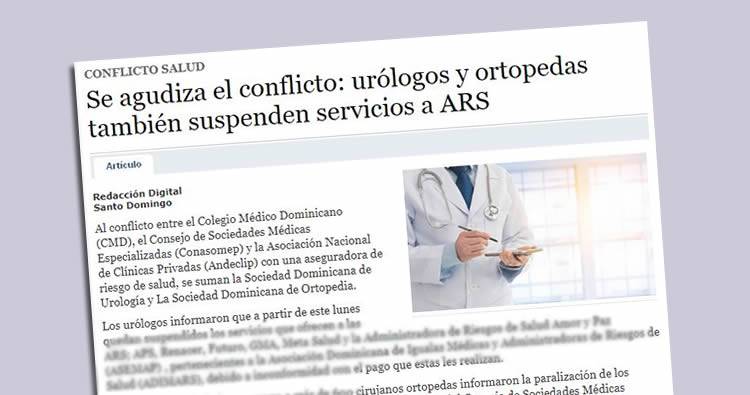 Urólogos y ortopedas también suspenden servicios a ARS