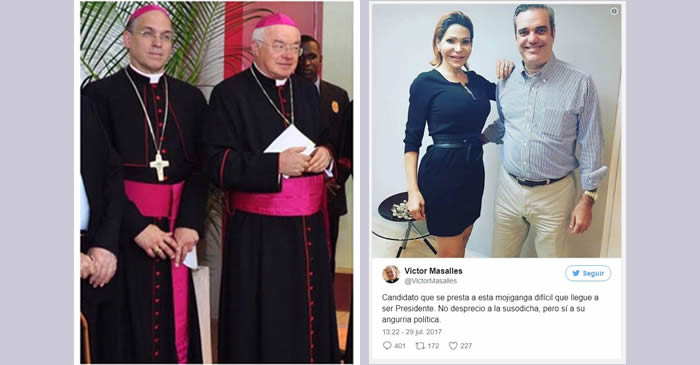 Monseñor Víctor Masalles critica a Luis Abinader por foto con Mia cepeda y le respondieron esto