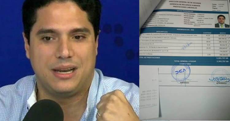 Críticas por liquidación asistente del director de Aduanas por más de tres millones de pesos