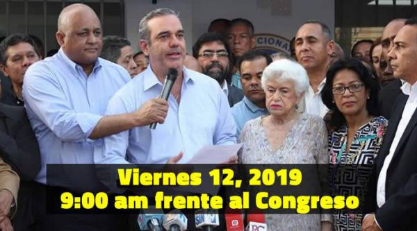 Luis Abinader convoca manifestación este viernes a las 9:00 am frente al Congreso