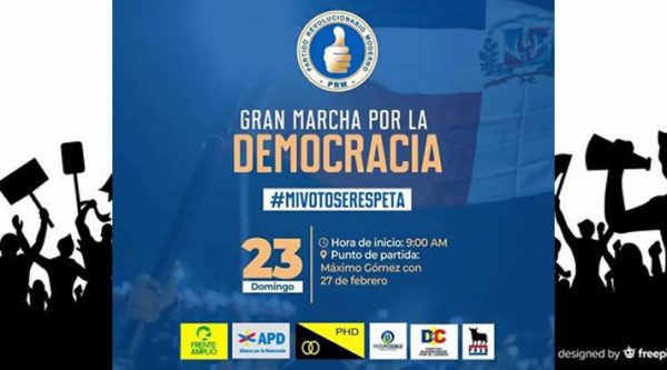 Marcha por la democracia nueva ruta: empezará en la Máximo Gómez con 27 de Febrero