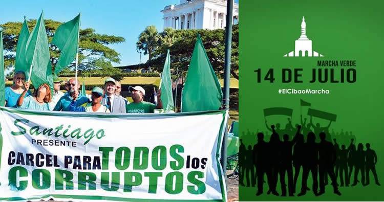 Marcha Verde en Santiago pide castigo a la corrupción