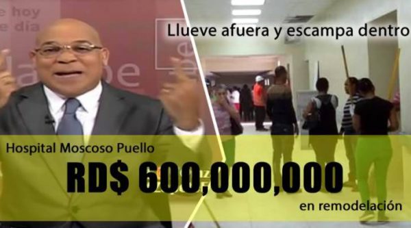 Marino Zapete: Lujoso hospital Moscoso Puello inundado con el primer aguacero