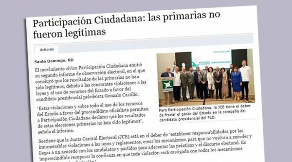 Participación Ciudadana: ‘las primarias no fueron legítimas’