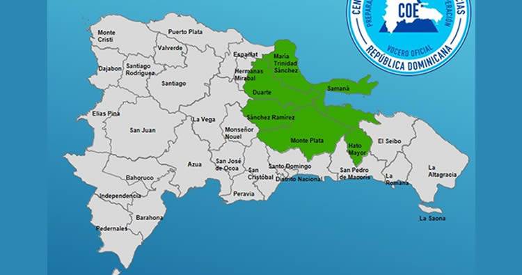 COE emite alerta verde para seis provincias por efectos de onda tropical y vaguada
