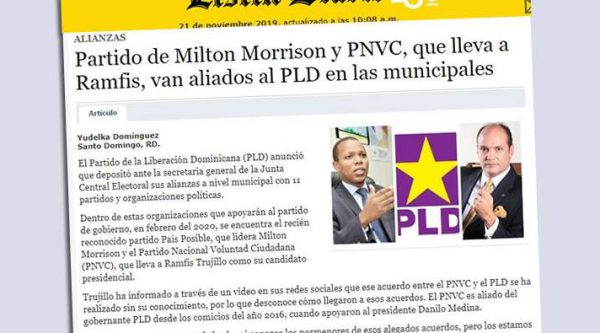 Partido que lleva Ramfis Trujillo, va aliado al PLD en las municipales