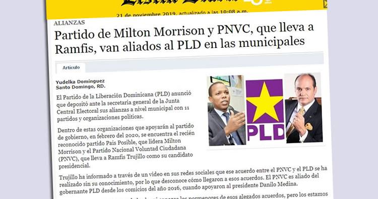 Partido que lleva Ramfis Trujillo, va aliado al PLD en las municipales